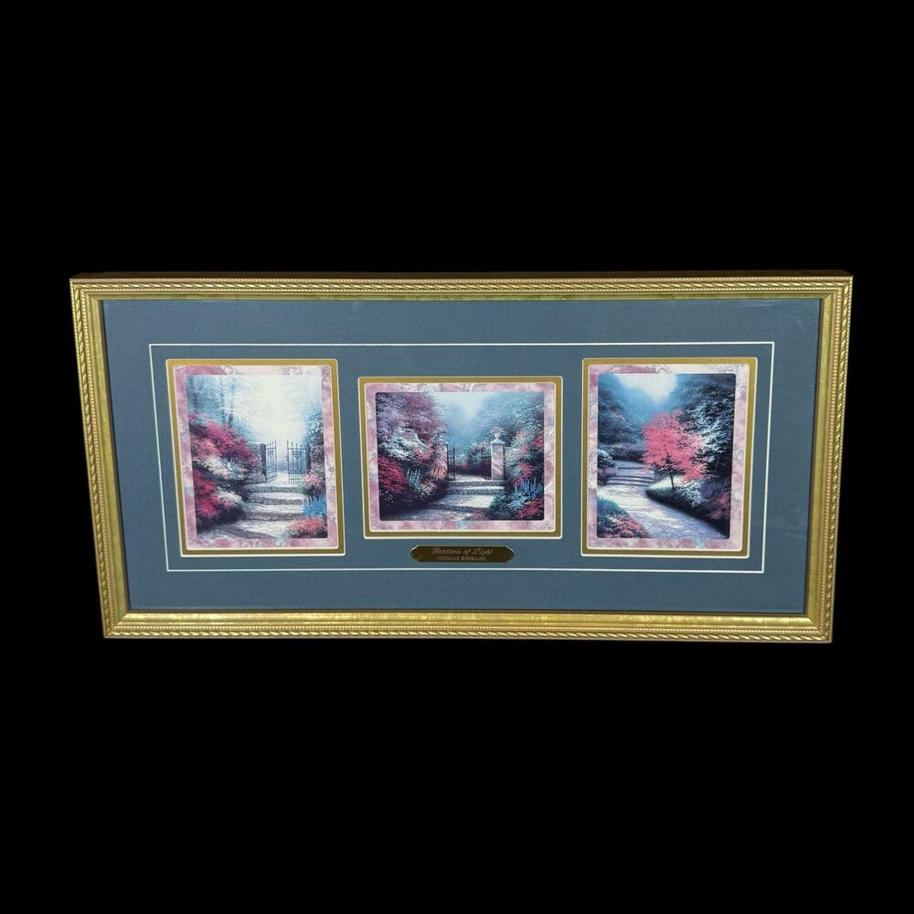 'Gardens of Light' A 3 lithograph series of Thomas Kinkaid Garden oil paintings